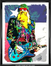 Billy Gibbons ZZ Top Guitar Blues Rock Music Poster Print Wall Art 18x24 - £21.58 GBP