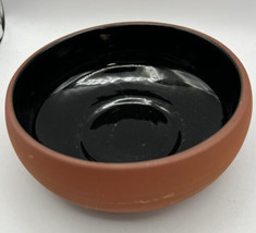Terra Cotta Cookware Bret Bortner Design Serving Bowl Black Glaze 7&quot; Dia... - £19.35 GBP