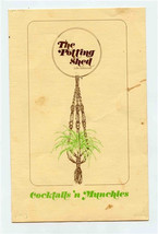 The Potting Shed Menu Sanger Harris Department Store Dallas Texas - £29.68 GBP