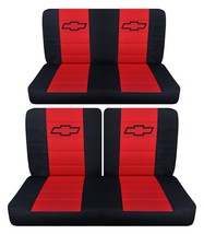 Front 50/50 top and solid Rear car seat covers fits 1953-1957 Chevy 210 sedan - $135.21