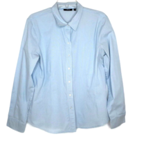 Apt. 9 Womens Size XL Blouse Long Sleeve Button Front Collared Blue Pin Stripe - £10.20 GBP
