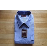 Levi&#39;s Mens Long Sleeve Blue Dress Shirt Cotton Blend Tailored XL - £32.95 GBP