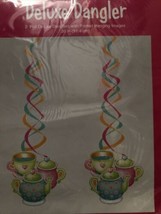 Tea for You! Pink Orange Girls Birthday Party Decoration Dangling Cutouts - £6.00 GBP