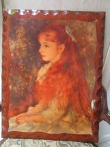 Wood Lacquer Renoir Girl Tray Wall Decor Table TOP - £131.86 GBP