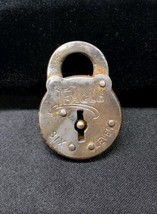 Early 1900s Small &quot;EAGLE SIX LEVERS&quot; STEEL PADLOCK LOCK No Key - $13.99