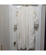 Antique 1920&#39;s Off White Cotton Handmade Hospital Gown Embroidered Women... - $99.45