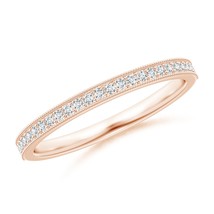 ANGARA Lab-Grown Ct 0.16 Diamond Wedding Ring with Milgrain in 14K Gold - £505.92 GBP