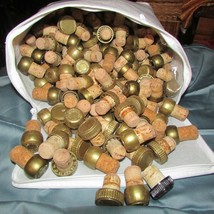 CORKS &amp;/or synthetic cork w/plastic top mushroom craft 20 for $3 (white ... - $2.97