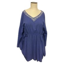 NWT Womens Size XL Style &amp; Co Periwinkle Blue Embellished V-Neck Tunic Top - $18.61