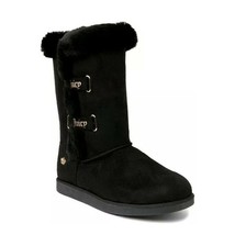 Juicy Couture Women Faux Fur Winter Boots Koded Size US 6M Black Micro Suede - £30.73 GBP