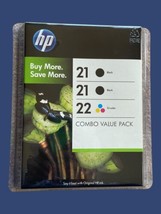 NEW GENUINE HP 21 22 Ink Cartridge, Black Tricolor Combo Value Pack Home Office - £14.76 GBP