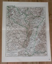 1912 Antique Map Of German Alsace Lorraine Strasbourg Metz Colmar Germany France - £20.20 GBP