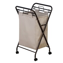 Household Essentials 7172 Rolling Laundry Hamper With Heavy-Duty Canvas ... - £68.42 GBP