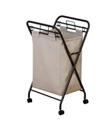 Household Essentials 7172 Rolling Laundry Hamper With Heavy-Duty Canvas ... - £69.53 GBP