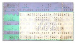 Grateful Dead Konzert Ticket Stumpf Juni 14 1992 East Rutherford Neu Jersey - £41.99 GBP