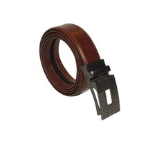 Men VALENTINI Leather Track Belt Adjustable Removable Buckle V522 Amber image 2