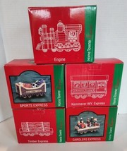 Home Towne Express Train SET of 5 Christmas VTG 1998 Metal Original Boxes - £21.97 GBP