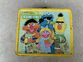 Sesame Street Lunch Box with Thermos- Metal, Tin - 1979 - Collectible  - $64.35