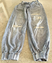 Blank NYC  French Terry Distressed Printed Denim Pull On Joggers (XS) - $37.40