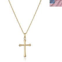 Handcrafted 14k Gold Filled Cross Necklace with Polished Embossing - 18 ... - $1,625.14 MXN