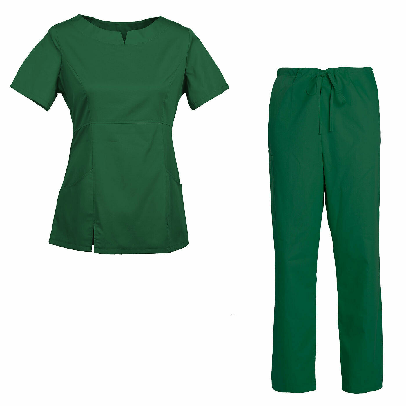 Women's Scrub Set Medical Nursing Uniform Top and Drawstring Cargo Pants - $38.98