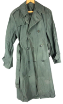 Vietnam Raincoat Men's 36S Quarpel 8405-965-2148 Army Green Trench Coat w/ Belt - £74.45 GBP