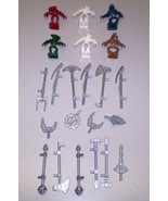 6 Used LEGO Technic Bionicle Minifig Toa Metru &amp; Weapons Nokama Nuju Matau  - £7.81 GBP