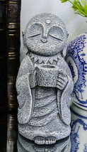Feng Shui Zen Buddha Japanese Jizo Monk Drinking Out Of Tea Cup Figurine 5&quot;H - £11.93 GBP