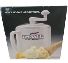 Donvier Premier Ice Cream Maker White 1-Quart with Original Box Hand Crank - £23.49 GBP