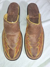 Womens cowboy Mules Rod Patrick brown Y R embr  size 6.5 item: M6107 - $84.15