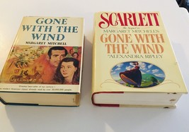 2 BOOK SET Gone With The Wind (1964, Mitchell) &amp; Scarlett 1991 Ripley HardCover - £29.81 GBP