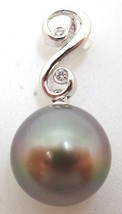 18k Gold Pendant with 9.7mm Black Pearl (#J1091) - £385.35 GBP