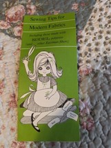 Vintage Sewing Tips For Modern Fabrics Pamphlet. 1972 - £4.66 GBP