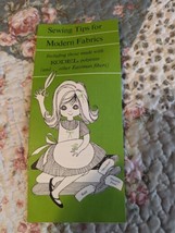 Vintage Sewing Tips For Modern Fabrics Pamphlet. 1972 - $5.93
