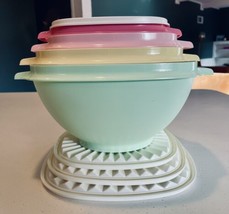 Tupperware® Heritage Square Bowl 8-piece Set Vintage Multicolor Pastels New - £51.11 GBP