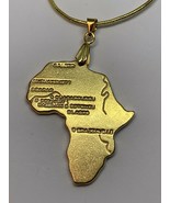 18k Gold Filled Snake Chain Necklace 304 Stainless Steel Africa Map Pendant - $25.00