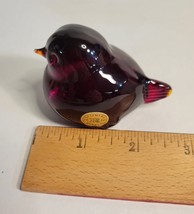 Reijmyre Swedish Art Glass Ruby Red Bird image 8
