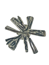 Robert Larin Brutalist Brooch Vintage Modernist Pewter Jewelry Pin Canada - $49.45