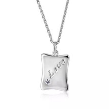 Heart Tag Pendant - 14K White Gold Plated over .925 Sterling Silver - £43.51 GBP