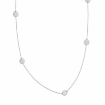 14K Solid Gold 6 Piece Disk/Dics Station Necklace - 16&quot;-18&quot; adjustable -White - £290.41 GBP