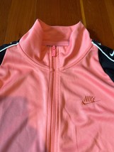 Nike Womens Classic Pink and Black Logo Zip Front Track Jacket Size Large - £22.36 GBP