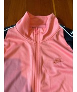 Nike Womens Classic Pink and Black Logo Zip Front Track Jacket Size Large - £22.36 GBP
