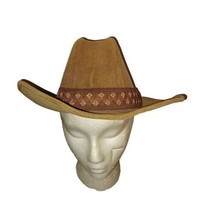 YA Men&#39;s Corduroy Cowboy Hat Tan Size M (7 - 7 1 /8) M VTG Korea Western... - $40.00
