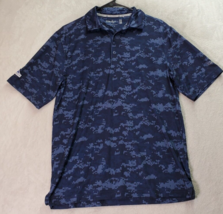 Walter Hagen Polo Shirt Mens Small Blue Camo Print Polyester Short Sleeve Collar - £14.57 GBP
