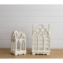 Architectural Candle Holders in Distressed Wood and metal - 2 - £176.00 GBP