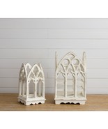 Architectural Candle Holders in Distressed Wood and metal - 2 - £176.99 GBP