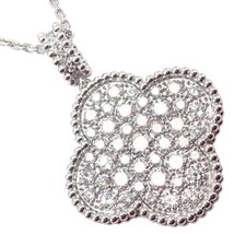 Van Cleef &amp; Arpels Magic Alhambra 18k White Gold Diamond 1 Motif Long Necklace - £23,455.24 GBP
