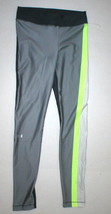 Womens S Under Armour Heat Gear Pants Leggings New Run Pilates NWT Gray Yellow  - £78.33 GBP