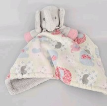 Blankets and Beyond Grey Elephant Blue Pink Security Blanket Lovey- READ - $28.66