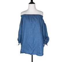 Mustard Seed Women&#39;s Off-The-Shoulder Chambray Top Size Small - $144.35 MXN
